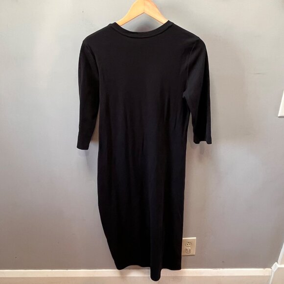 NEW Theory Womens Black Button Front Perry Knit Midi Dress L - Picture 5 of 6